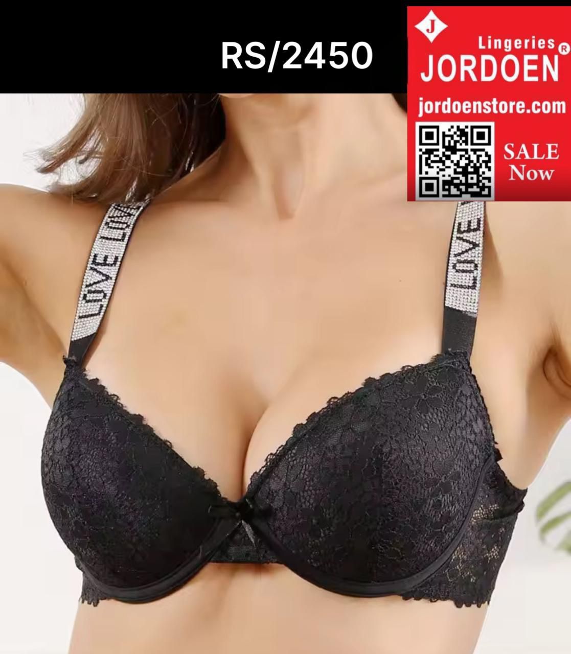 Luxury Stone-Strap Push-Up Bra